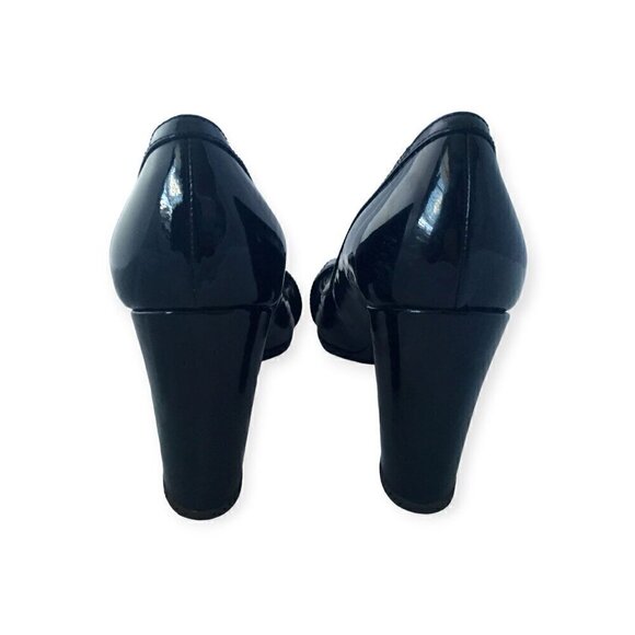 Bruno Frisoni Black Patent leather pumps, Size 38.5EU, Silver‎ tone hardware - Picture 4 of 7